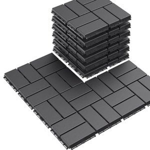 NEW Goovilla Plastic Interlocking Deck Tiles, 9 Pack Outdoor Patio Flooring, 12"